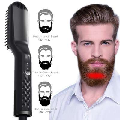 Professional Beard Straightening Comb Heating Beard Straightener For Men Ceramic Coating Beard Straightener